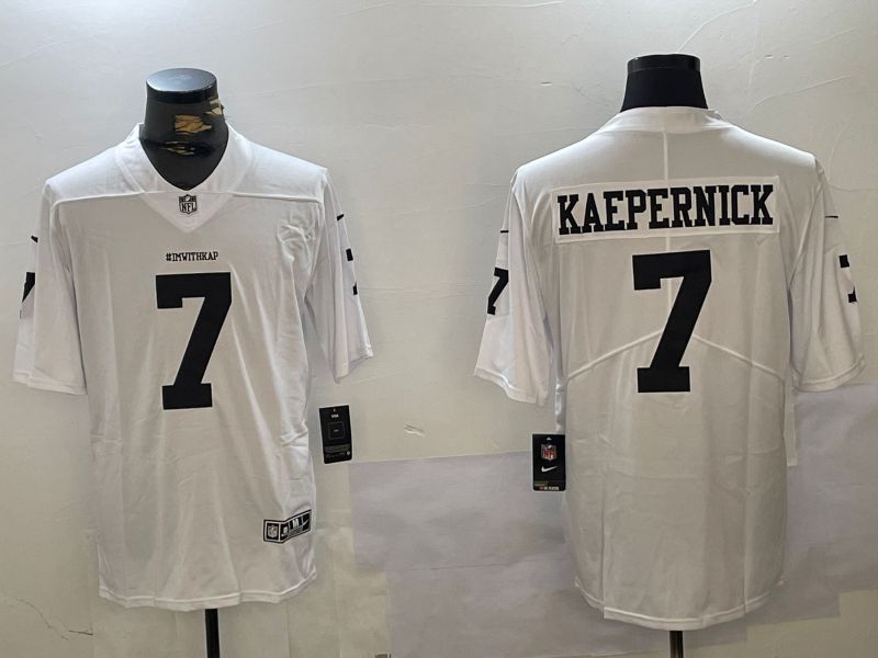 Men Oakland Raiders #7 Kaepernick White 2024 Nike Vapor Limited NFL Jersey style 3